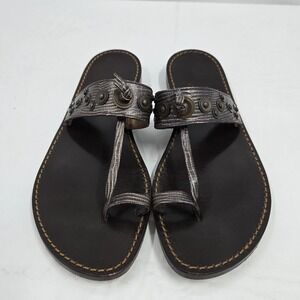 Cole Haan Chocolate Dark Brown Thong Toe‎ Ring Sandals Women's Size 5.5B